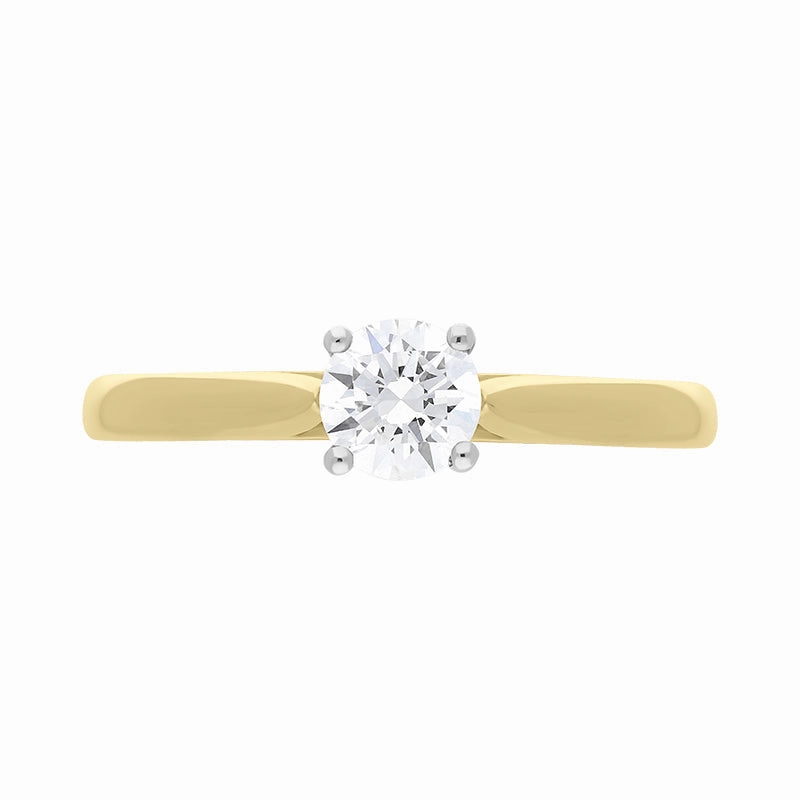 18ct Yellow Gold 0.52ct Diamond Brilliant Cut Solitaire Ring