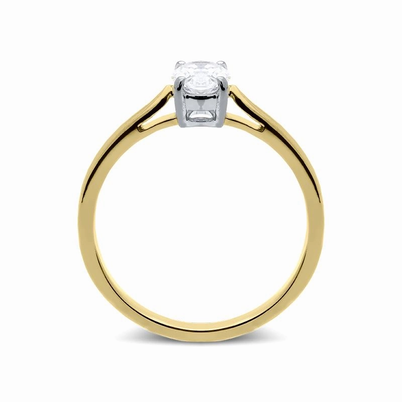 18ct Yellow Gold 0.55ct Diamond Oval Cut Solitaire Ring