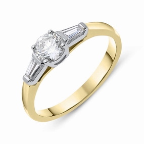 18ct Yellow Gold 0.59ct Diamond Trilogy Ring