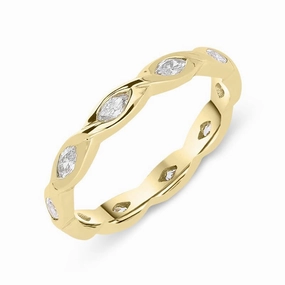 18ct Yellow Gold 0.60ct Diamond Marquise Eternity Ring