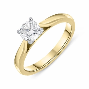 18ct Yellow Gold 0.61ct Diamond Brilliant Cut Solitaire Ring