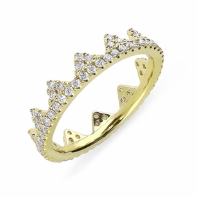 18ct Yellow Gold 0.63ct Diamond Geometric Stacking Ring
