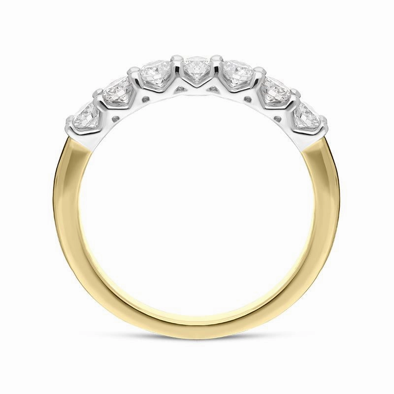 18ct Yellow Gold 0.74ct Diamond Brilliant Cut Wedding Half Eternity Ring