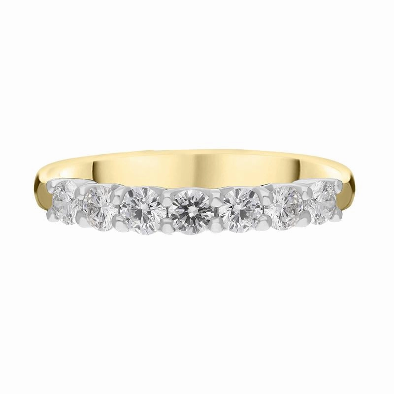 18ct Yellow Gold 0.74ct Diamond Brilliant Cut Wedding Half Eternity Ring