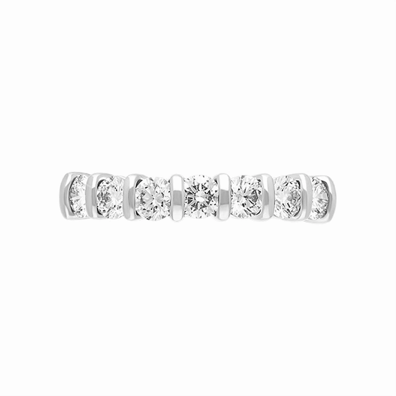 18ct Yellow Gold 0.82ct Diamond Seven Stone Half Eternity Ring