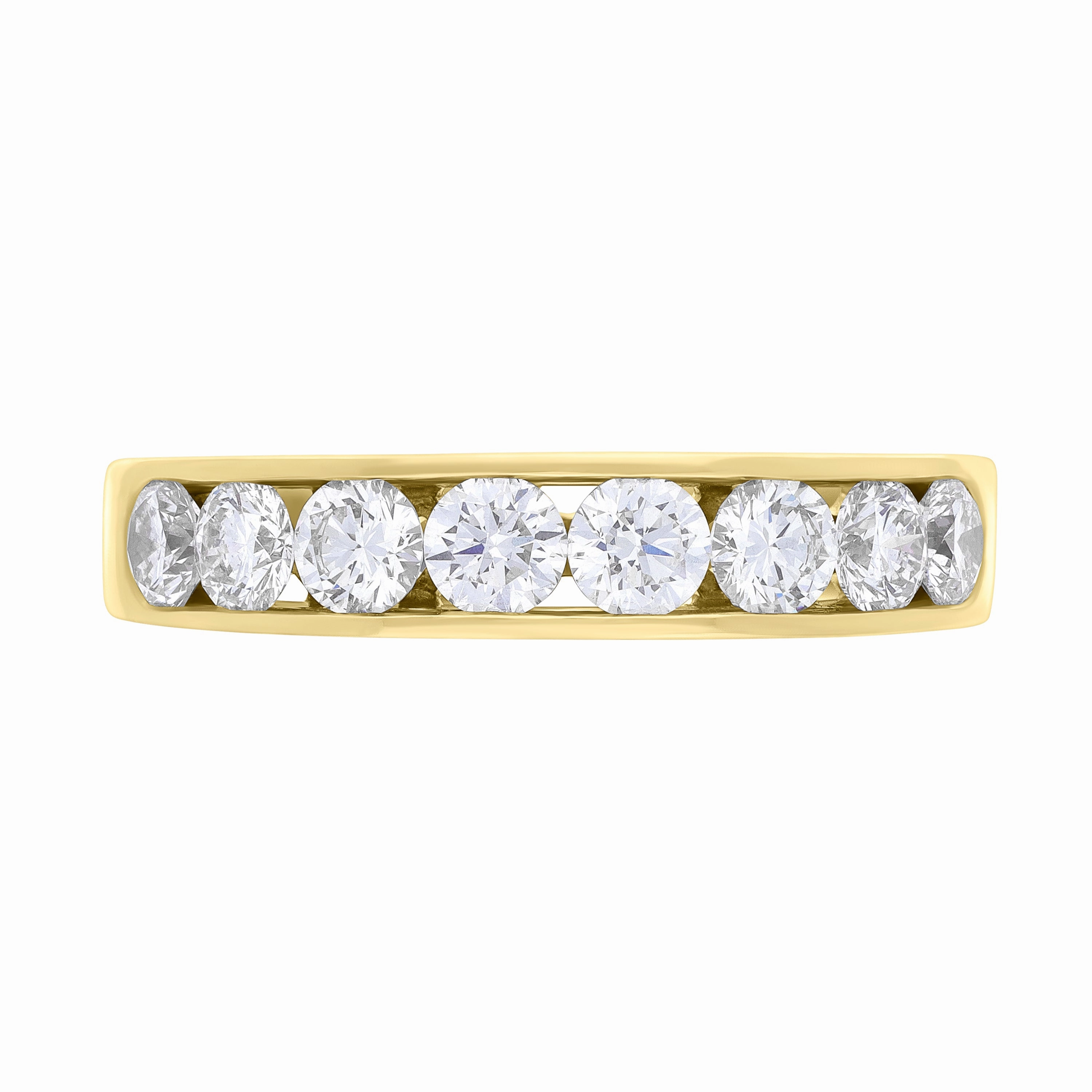 18ct Yellow Gold 1.14ct Diamond Eight Stone Channel Set Half Eternity Ring