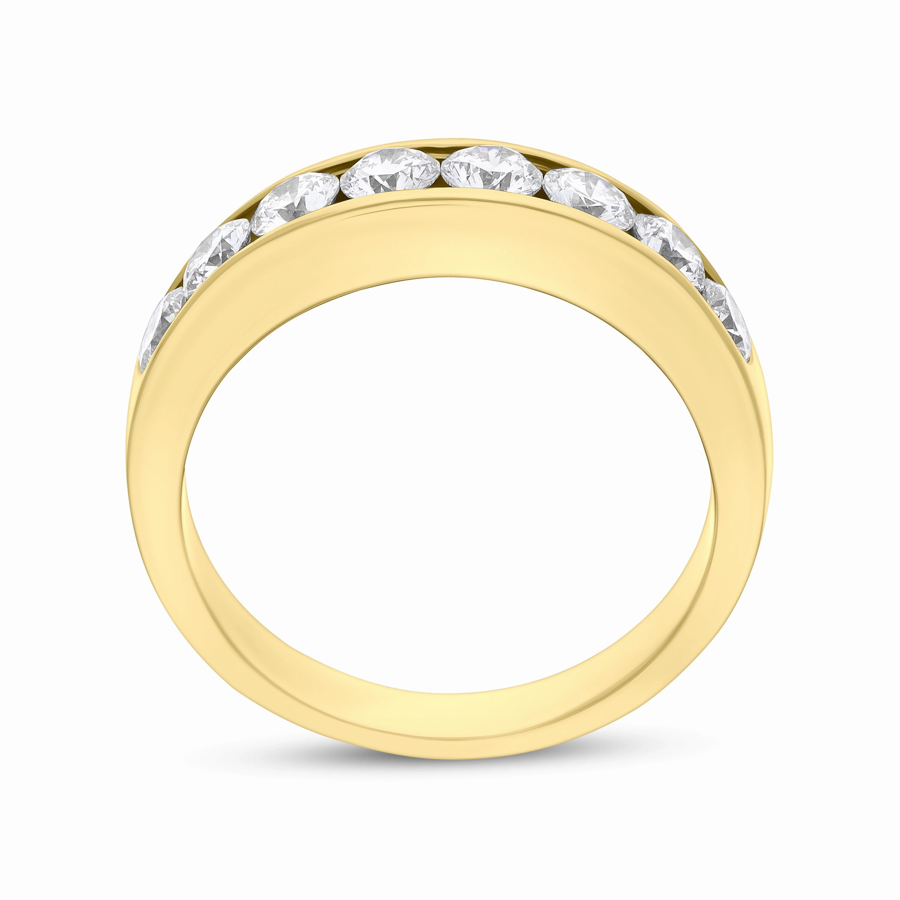18ct Yellow Gold 1.14ct Diamond Eight Stone Channel Set Half Eternity Ring