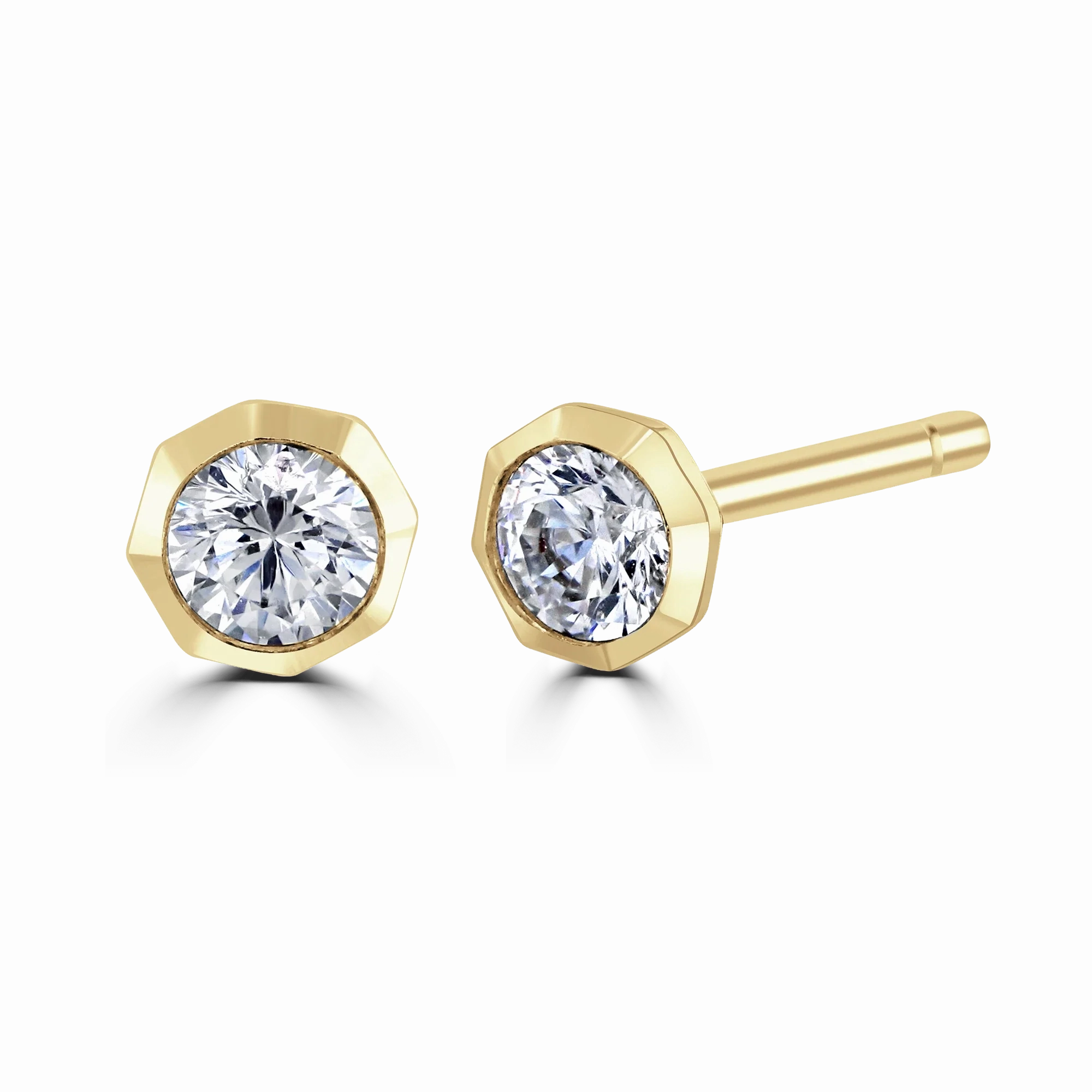 18ct Yellow Gold 2ct Total Lab Grown Diamond Studs