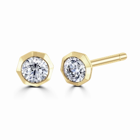 18ct Yellow Gold 2ct Total Lab Grown Diamond Studs