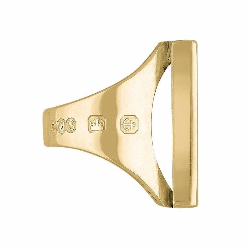 18ct Yellow Gold Blue John Queen's Jubilee Hallmark Medium Oblong Ring D