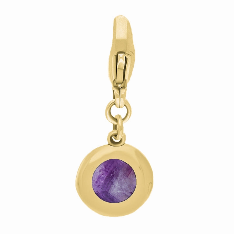 18ct Yellow Gold Blue John Round Shaped Star Clip Charm