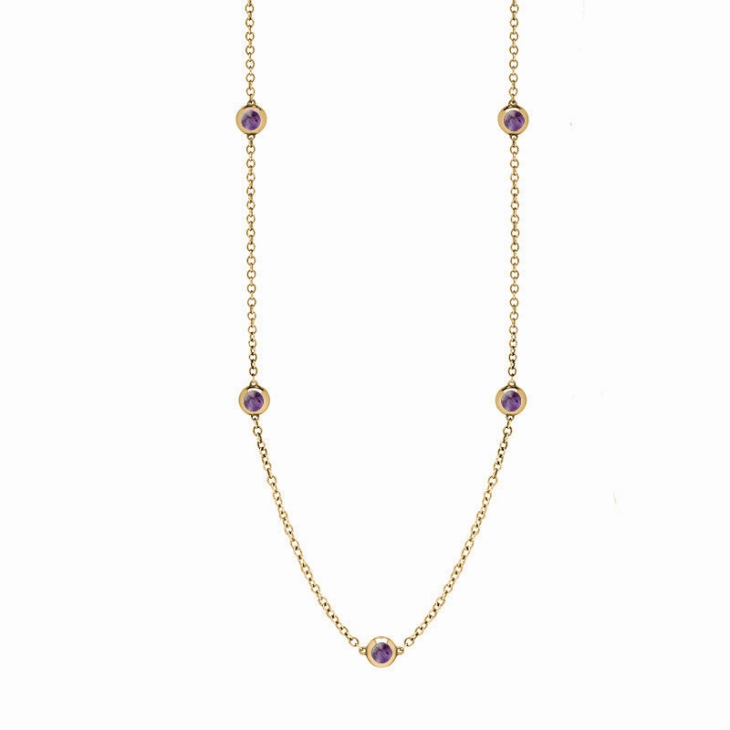 18ct Yellow Gold Blue John Star Link Disc Chain Necklace