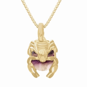 18ct Yellow Gold Blue John Zodiac Scorpio 9mm Bead Pendant