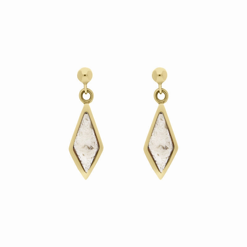 18ct Yellow Gold Coquina Dinky Diamond Drop Earrings