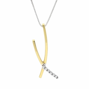 18ct Yellow Gold Diamond Abstract Necklace