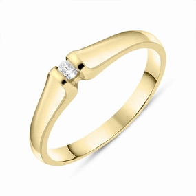 18ct Yellow Gold Diamond Brilliant Cut Solitaire Ring