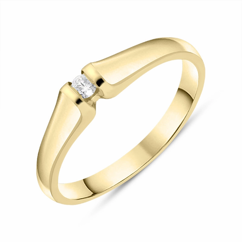 18ct Yellow Gold Diamond Brilliant Cut Solitaire Ring