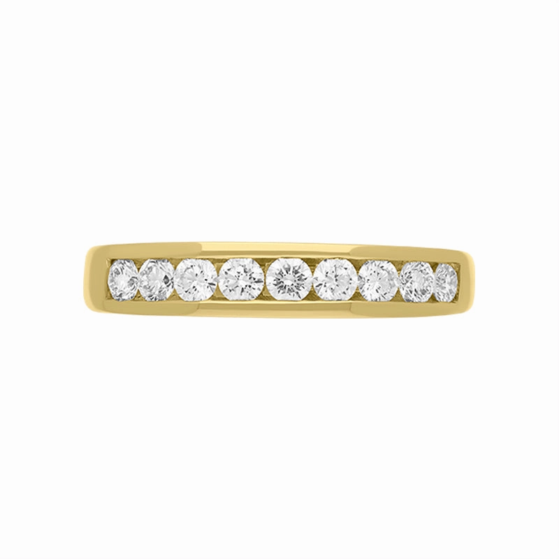 18ct Yellow Gold Diamond Channel Set Half Eternity Ring