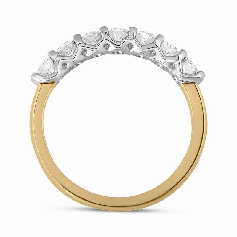 18ct Yellow Gold Diamond Claw Set Half Eternity Ring