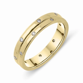 18ct Yellow Gold Diamond Double Row Wedding Ring