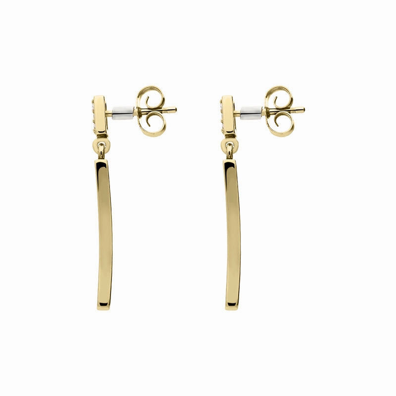 18ct Yellow Gold Diamond Drop Earrings