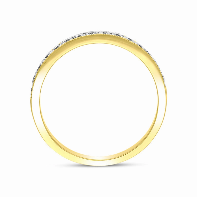 18ct Yellow Gold Diamond Fifteen Stone Half Eternity Ring