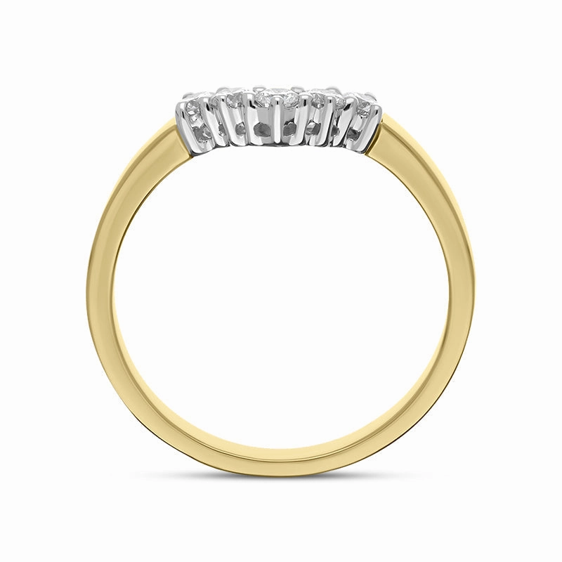 18ct Yellow Gold Diamond Five Stone V Set Eternity Ring