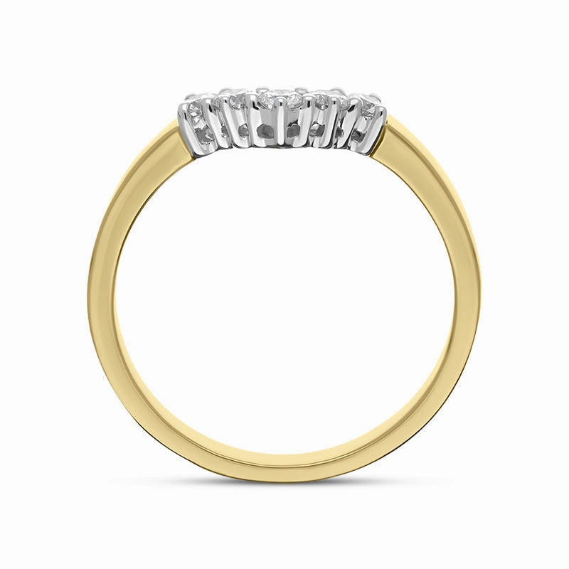 18ct Yellow Gold Diamond Five Stone V Set Eternity Ring