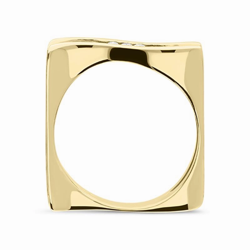18ct Yellow Gold Diamond Open Band Wave Ring