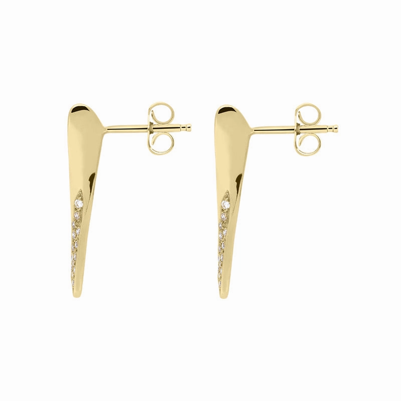 18ct Yellow Gold Diamond Pave Set Drop Earrings