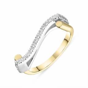 18ct Yellow Gold Diamond Swirl Dress Ring