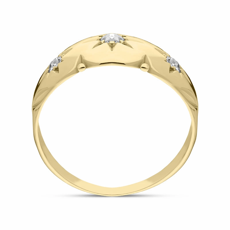 18ct Yellow Gold Diamond Tapered Band Ring