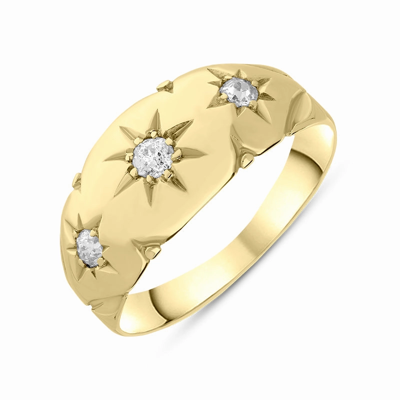 18ct Yellow Gold Diamond Tapered Band Ring