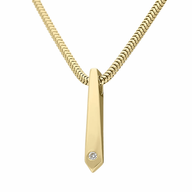 18ct Yellow Gold Diamond Tapered Oblong Necklace