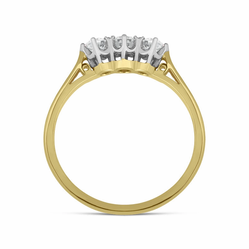 18ct Yellow Gold Diamond Three Stone Ring