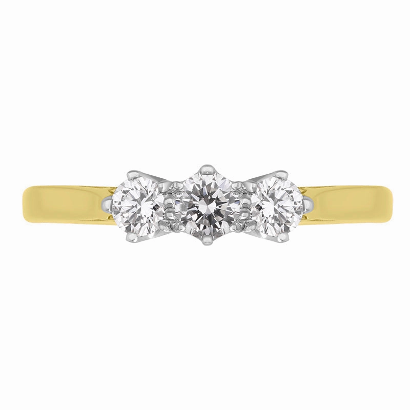 18ct Yellow Gold Diamond Three Stone Ring