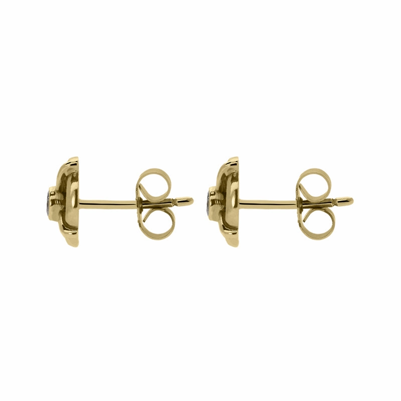18ct Yellow Gold Diamond Wheel Stud Earrings