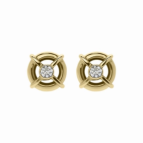 18ct Yellow Gold Diamond Wheel Stud Earrings