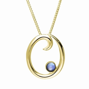 18ct Yellow Gold Moonstone Love Letters Initial O Necklace