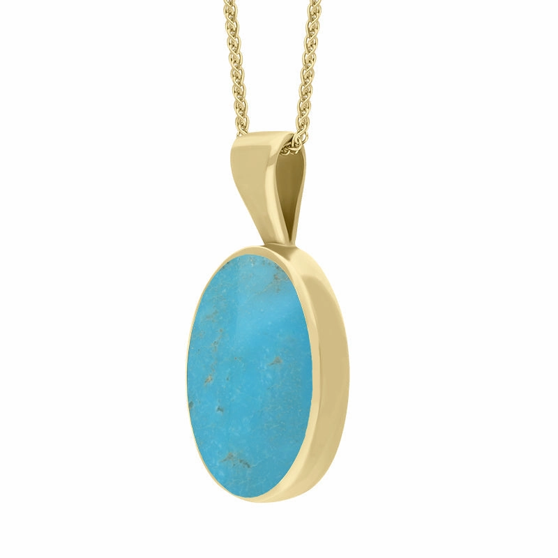 18ct Yellow Gold Turquoise Oval Necklace