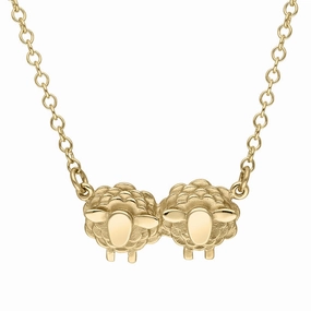 18ct Yellow Gold Two Sheep Necklace