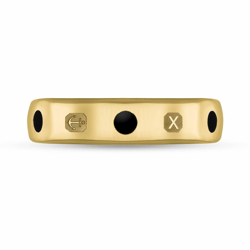 18ct Yellow Gold Whitby Jet Queen's Jubilee Hallmark 5mm Ring D