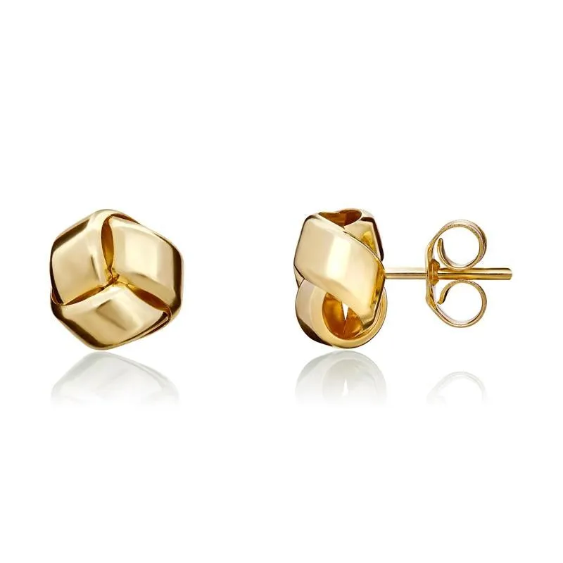 9ct Yellow Gold 7mm Knot Stud Earrings