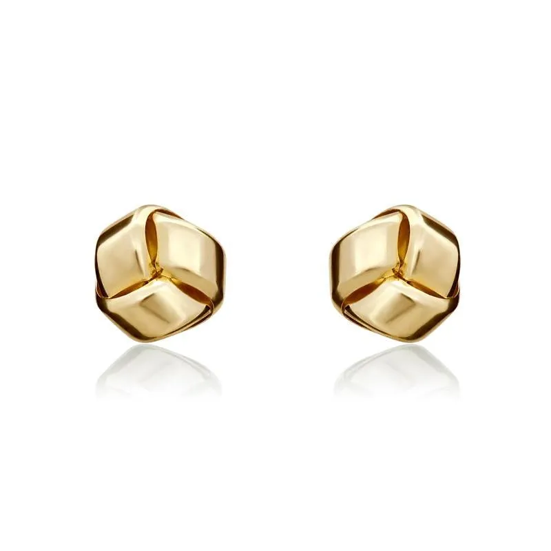9ct Yellow Gold 7mm Knot Stud Earrings