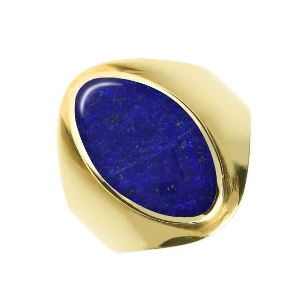 9ct Yellow Gold Lapis Lazuli Oval Ring