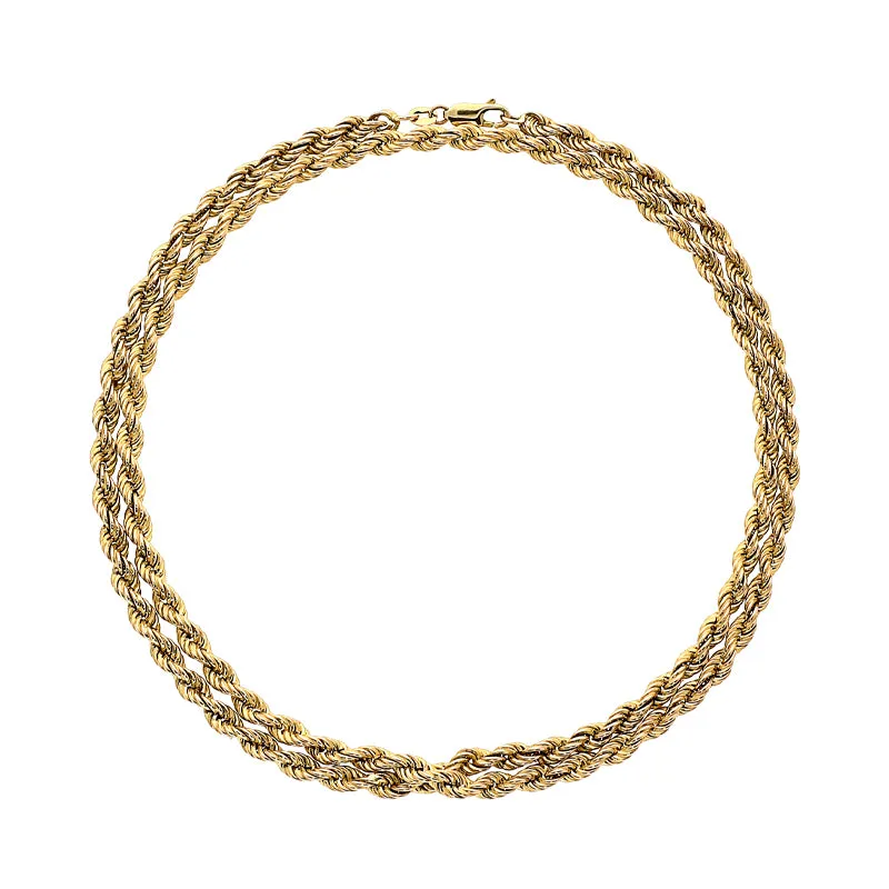 9ct Yellow Gold Rope Chain Necklace