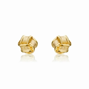 9ct Brushed Yellow Gold 7mm Knot Stud Earrings