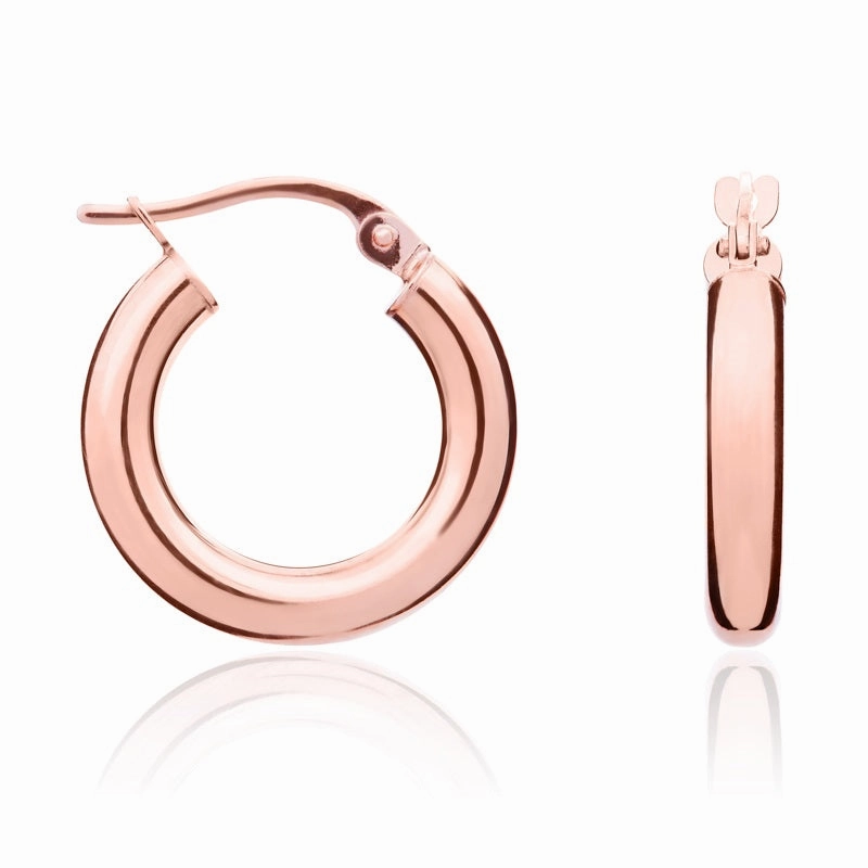 9ct Rose Gold 17mm Hoop Earrings