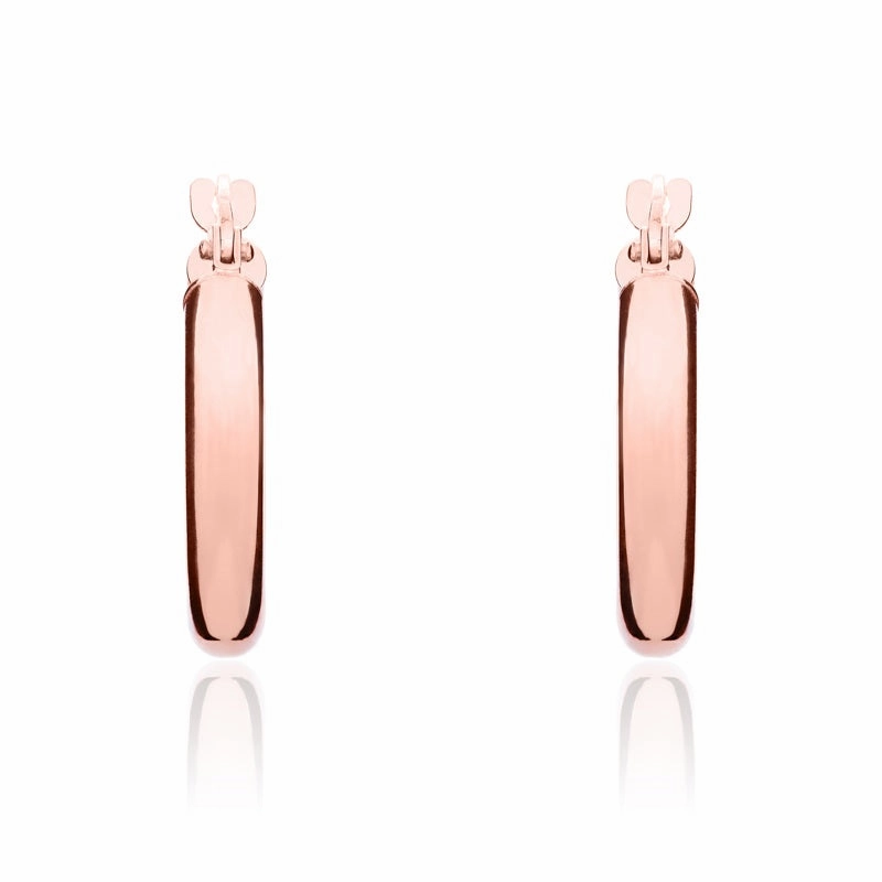 9ct Rose Gold 17mm Hoop Earrings