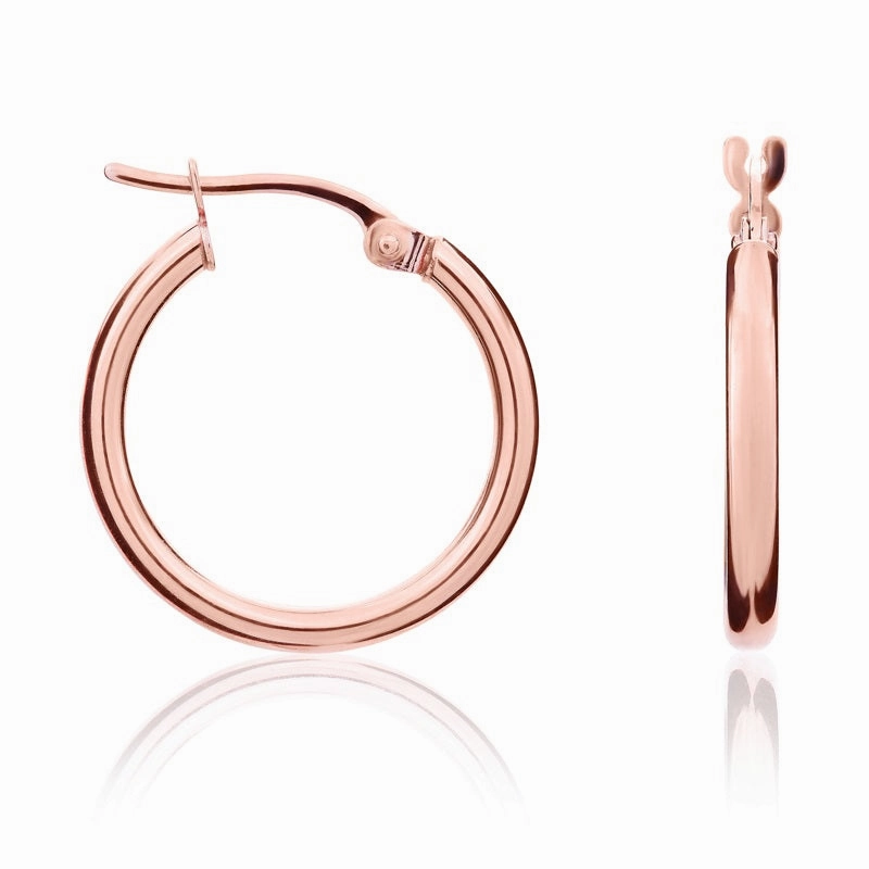 9ct Rose Gold 18.5mm Hoop Earrings